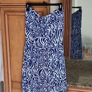 Vineyard Vines strapless sun dress with elastic waist and side slits